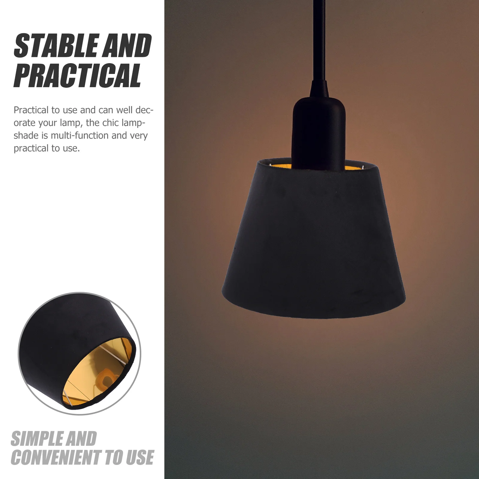 

Golden Lined Lamp Shade Metal Fabric Light Cover For Desk Bedside Floor Table Lamp Modern Household Lighting Decor