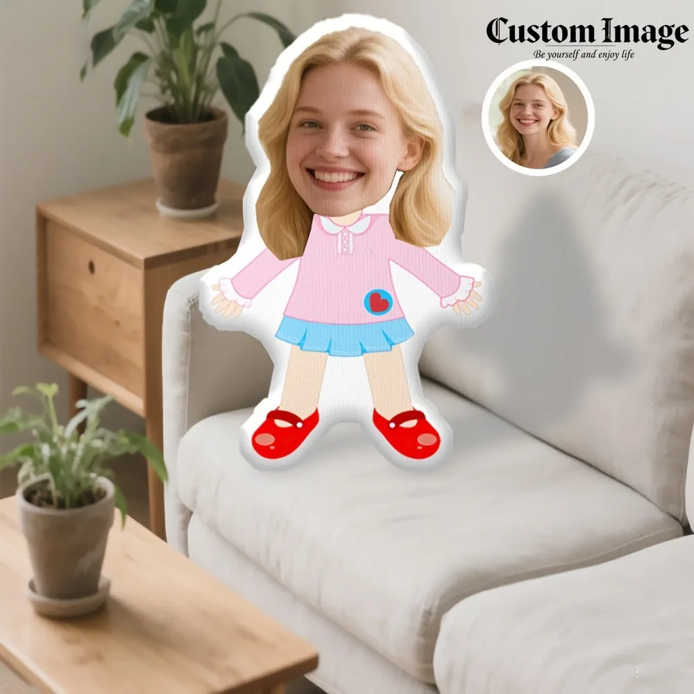 

Personalized Photo Cushion, Custom Face Cushion, Cute Straight Dress Set, Ideal for Birthday, Anniversary & Fun Room Decor