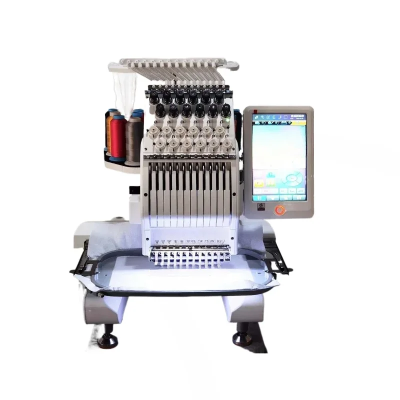 Single Head Computerized Embroidery Machine Computer for T Shirt Logo Label Embroidery Machine