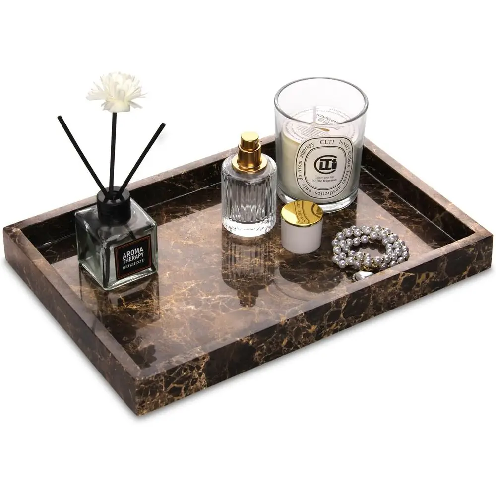 

Marble Bathroom Vanity Tray, Natural Luxury Vanity Home Kitchen Bathroom Table Tray, Stone Decorative Countertop Drer Trays or K