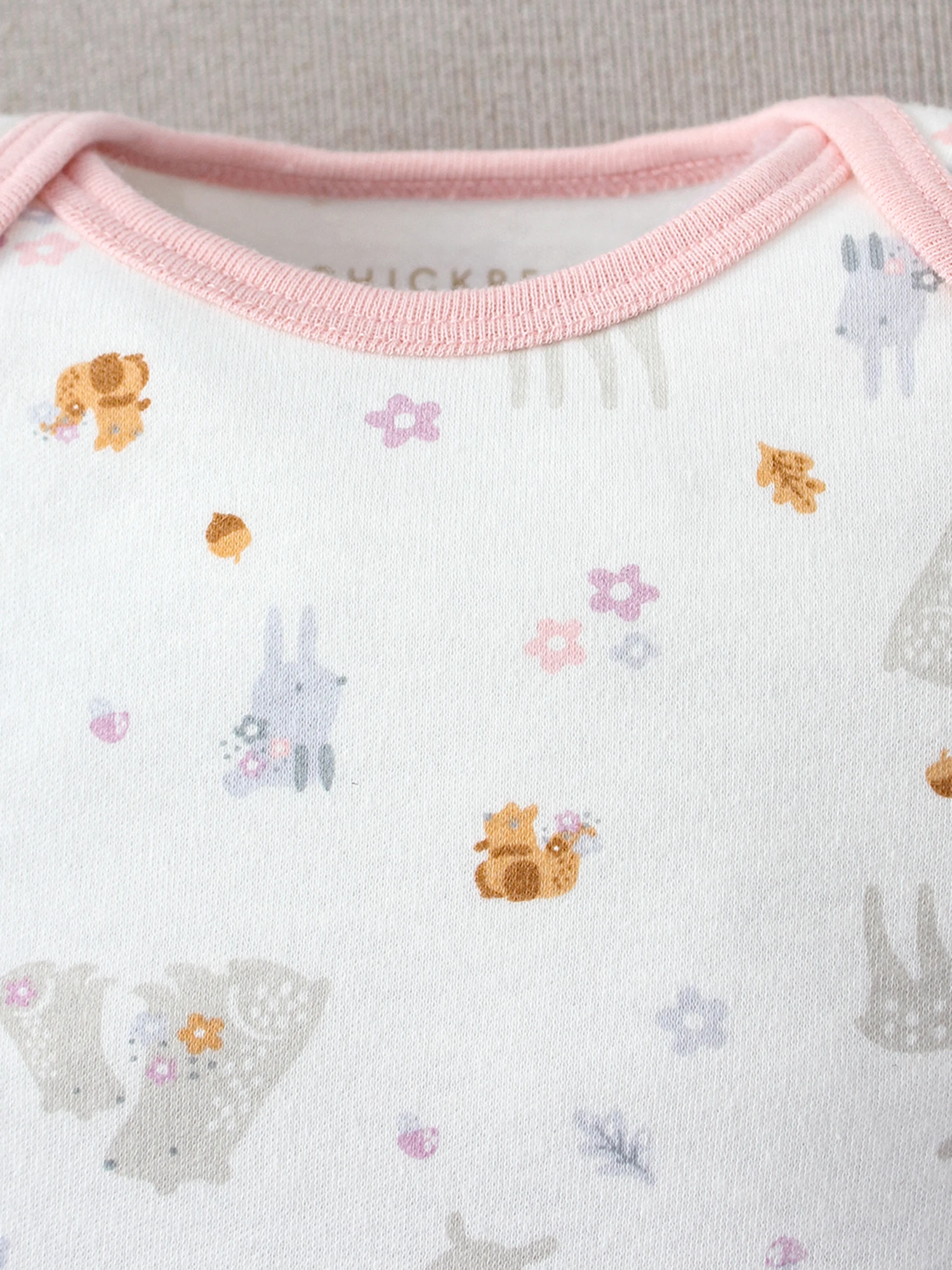 3PCS Summer 0-9 Month Baby Bodysuit Cartoon Deer and Rabbit Pattern Paired with Flower Print and Forest Animal Pattern Bodysuit