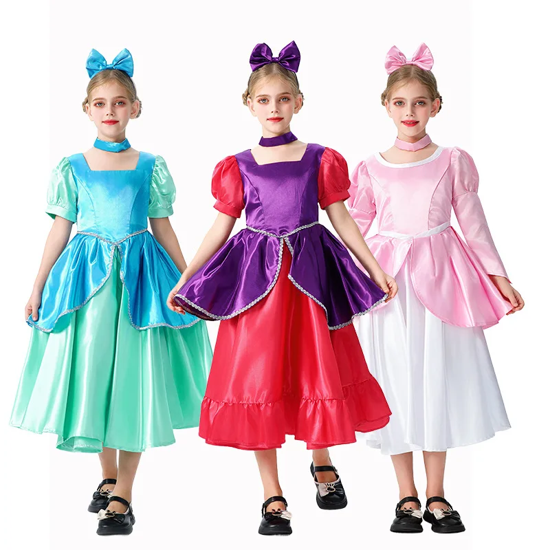 

MINISO Cinderella Halloween Costume Girls Carnival Princess Stage Dress Elegant Fairy Tale Soft Performance Wear 3-8 Years