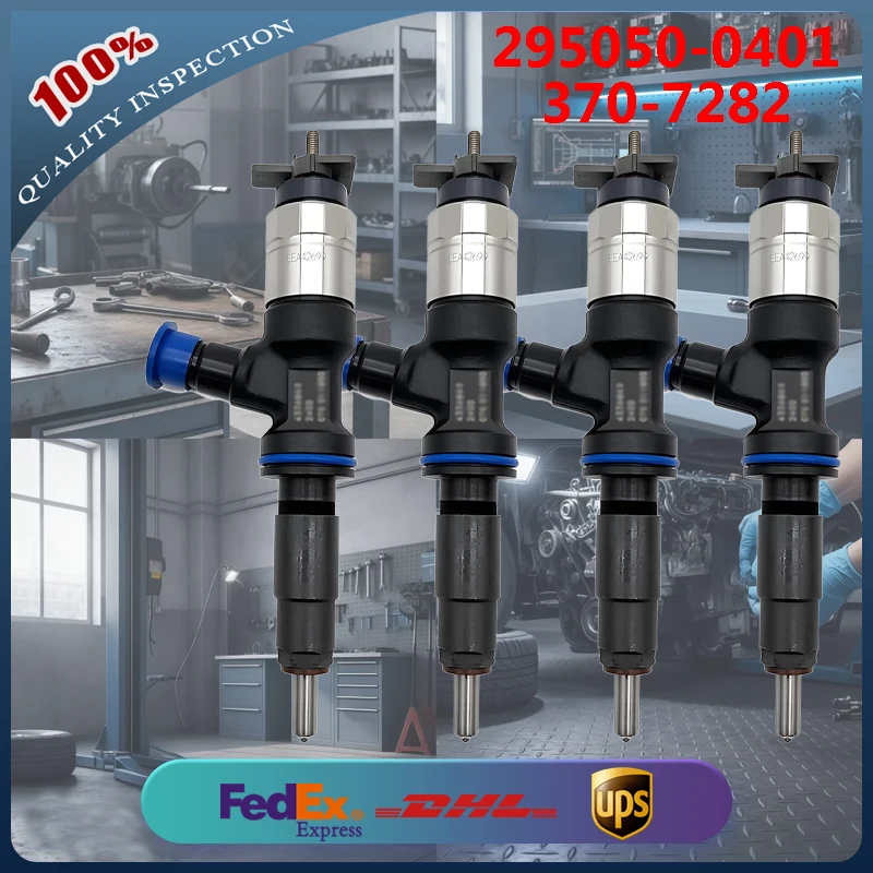 

4 PCS 295050-0401 370-7282 T409982 Diesel Common Rail Fuel Injector For CAT Perkins C6.6 C7.1 Engine
