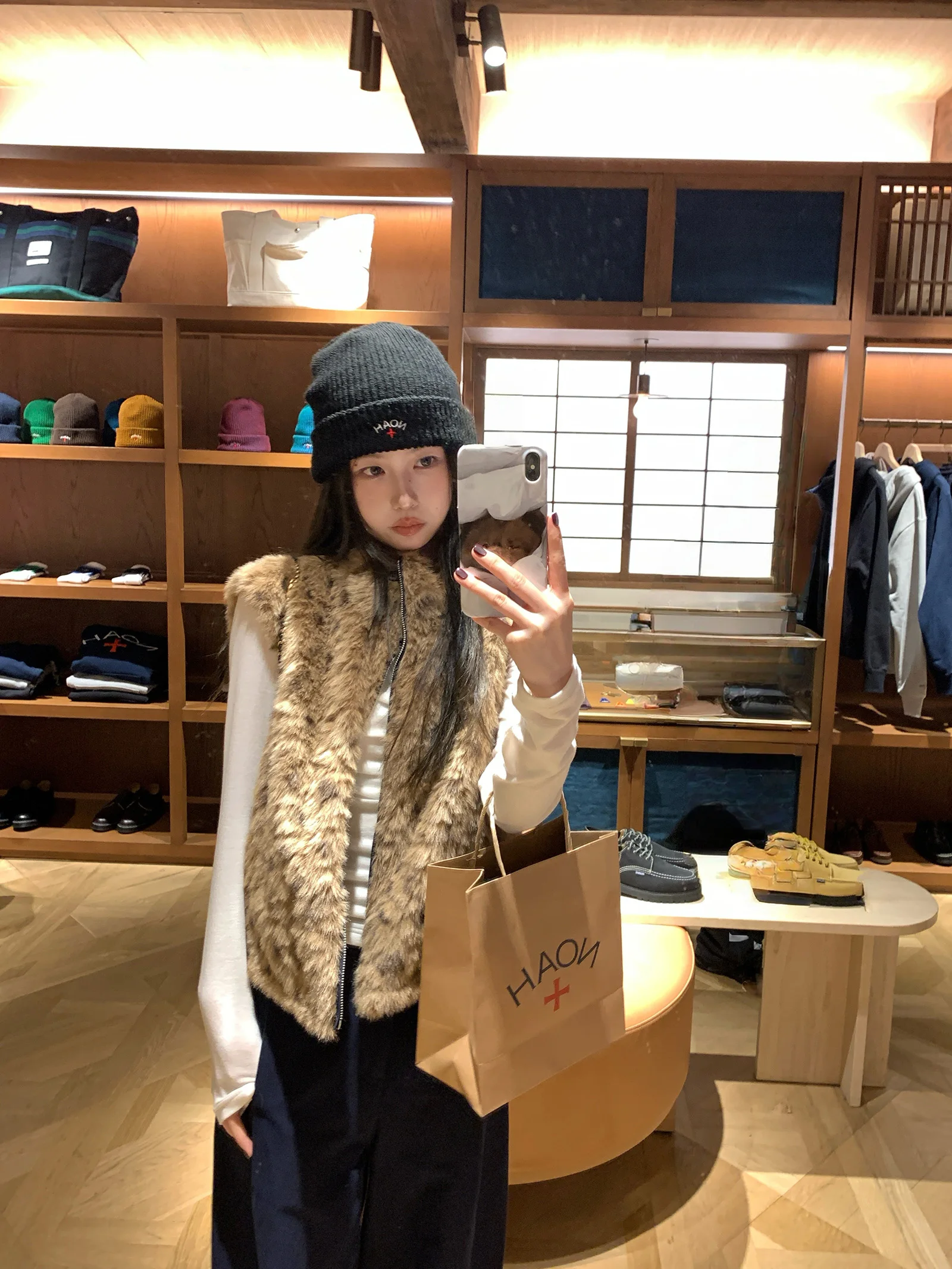 

Heavyweight Two-Sided Leopard Print Fur Vest Women's Autumn Winter Korean Sle Outerwear Commute Sle Polyester Fabric