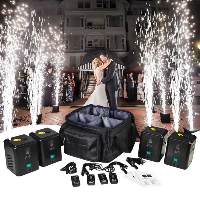 4 PCS One Set Mini Cold Spark Machine Dj Party Stage Cold Sparkler Machine Remote Control Cold Fountain Spark Machine