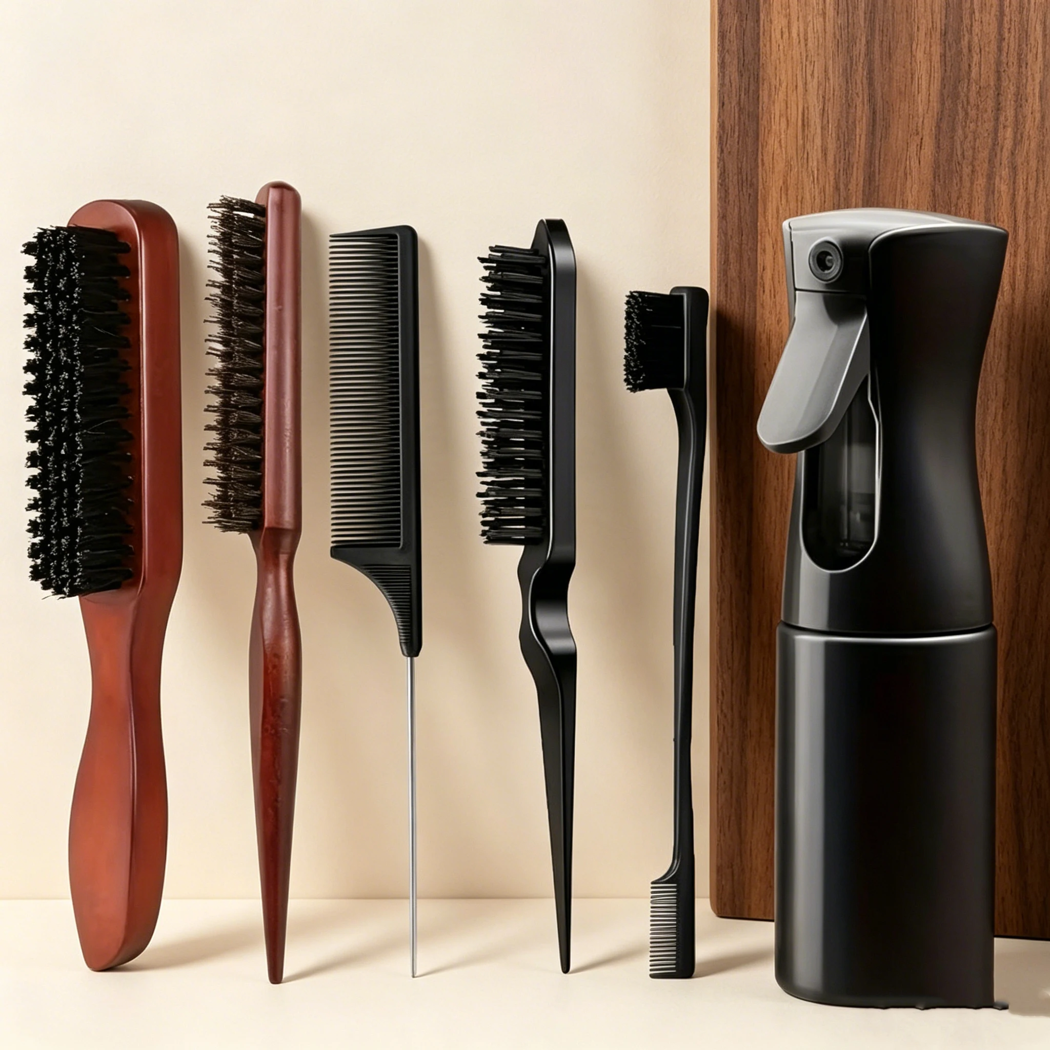 Multi-function Salon Hair Tools Hair Styling Brushes Partition Comb Edge Tool Water Sprayer Hair Accessories