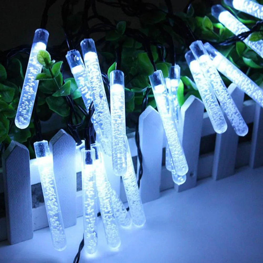 Bubble Column Acrylic Solar LED Light String Color Lamp