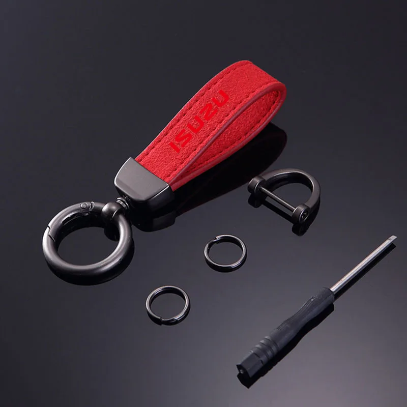 Fashion Solid Color Flip Fur Keychain Lanyard Business Gift Key Chain for Isuzu D-MAX D MAX Dmax I II WFR VAN NFR ATV TROOPER