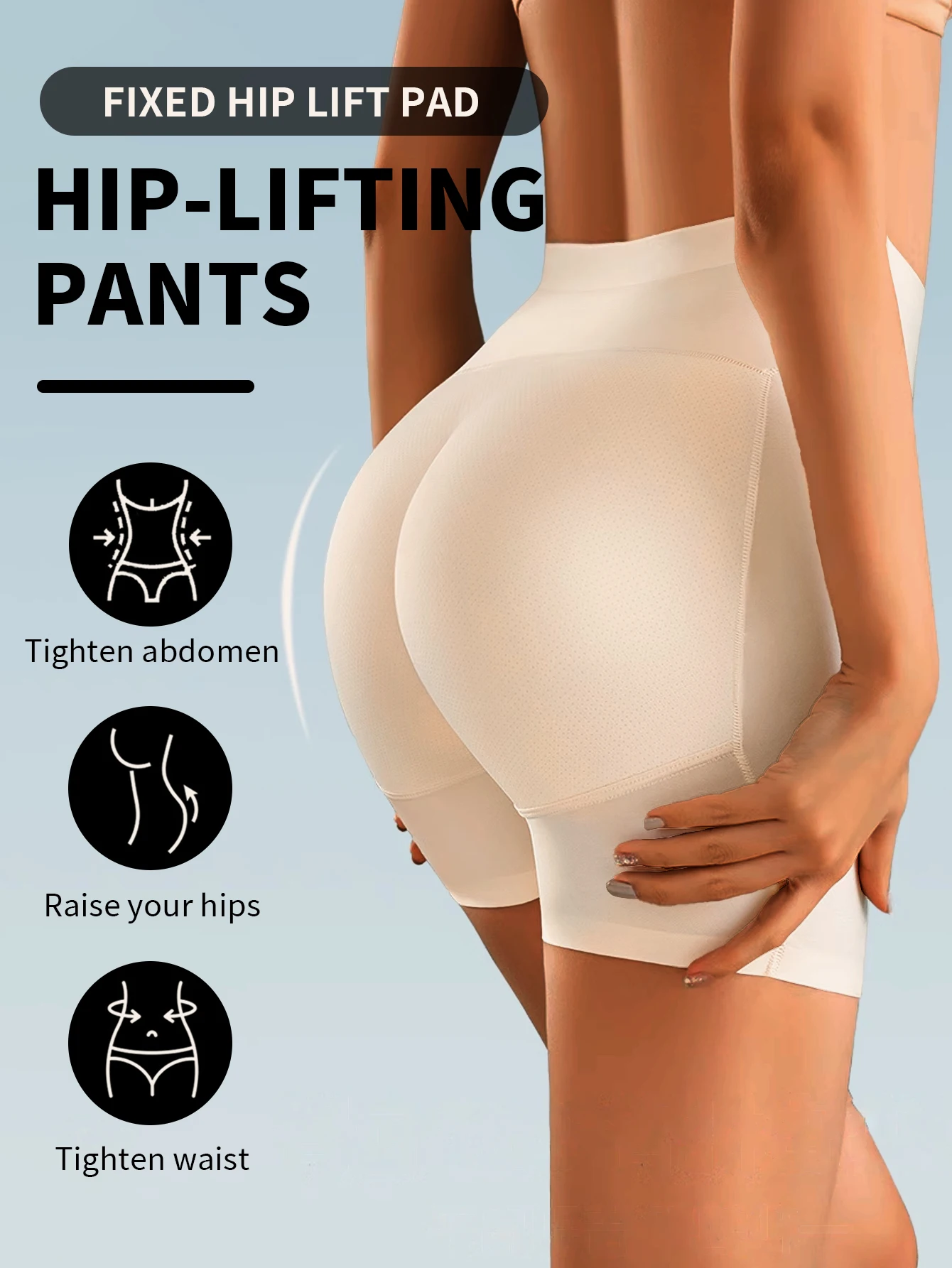 شورت نسائي لرفع الورك مع وسادات ثابتة لشد البطن وتعزيز الغنيمة الفورية