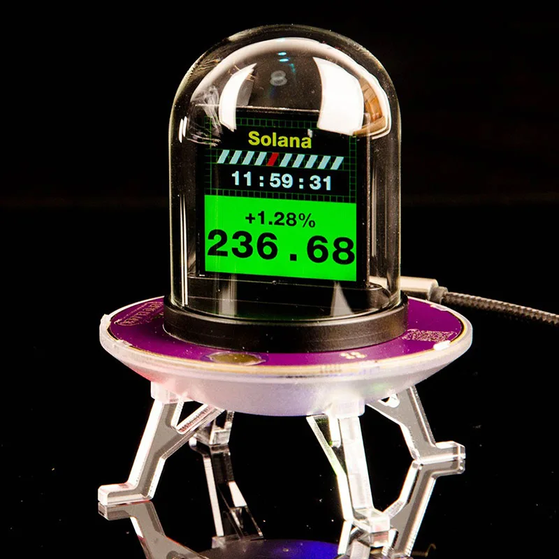 Multifunctional Table Clock Creative Weather Bitcoin Stock Exchange Rate Clock WiFi Stock, Humidity, and Air Pressure Display
