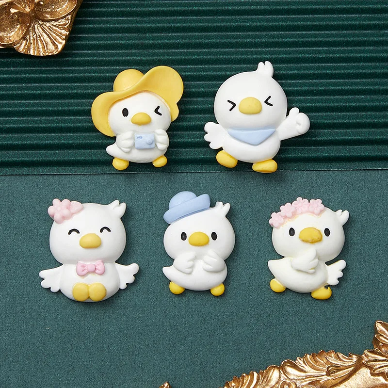 Resin 3D Kawaii Cartoon Cute Duck Series Flat Back Animals Scrapbooking Fit Phone Decoration DIY Hair Bows Center Accessories