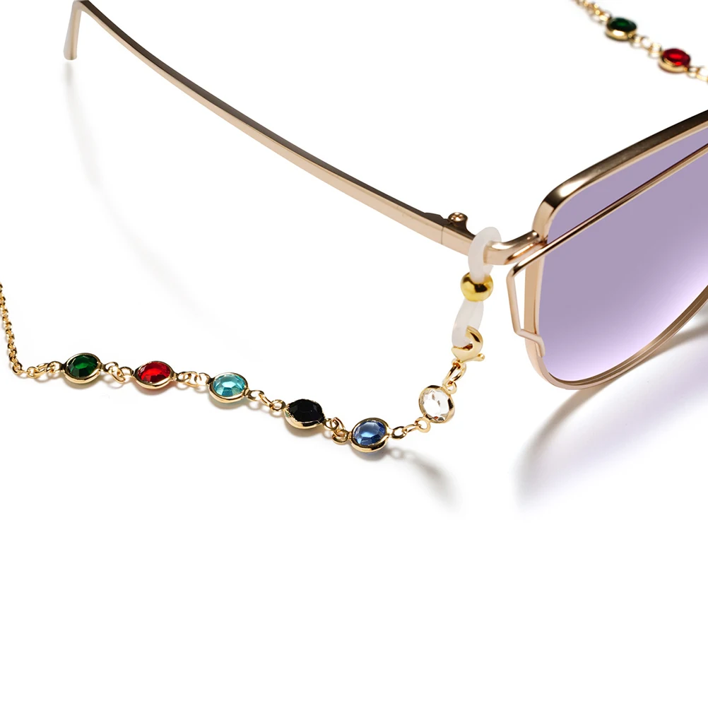 

1pc Eyeglasses Chain Anti-Slip Glasses Lanyard Cord Sunglasses Holder Eyewear Retainer Neck Arm Use Golden Color For Reading