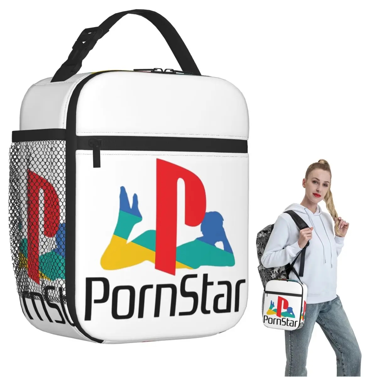 

Ps Pron Star White Insulated Lunch Bag for Women Children Leakproof Food Boxes Thermal Lunch Box Tote