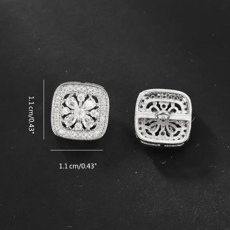 1PAir Mini Square Sewing Button DIY Odzież Buttons Rhinestones For Igle robak Y08E