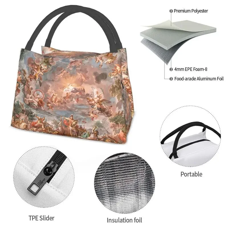 Baroque Art Painting Insulated Lunch Bag for Women Portable Cooler Thermal Lunch Box Office Picnic Travel