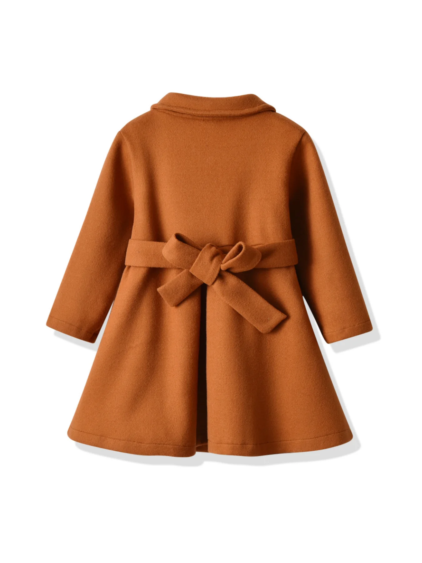 Spring and Autumn Girls' Single-breasted Toddler Jacket Girls' Casual Solid Color Cute Bow Belt Jacket