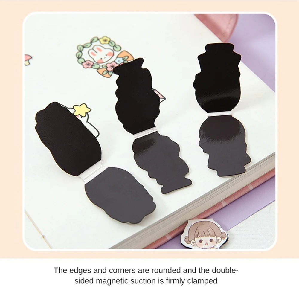 Segnalibro magnetico per cartoni animati Durevole Esecuzione squisita Liscio e piatto Non facile da danneggiare Libri Segnalibro magnetico di cancelleria