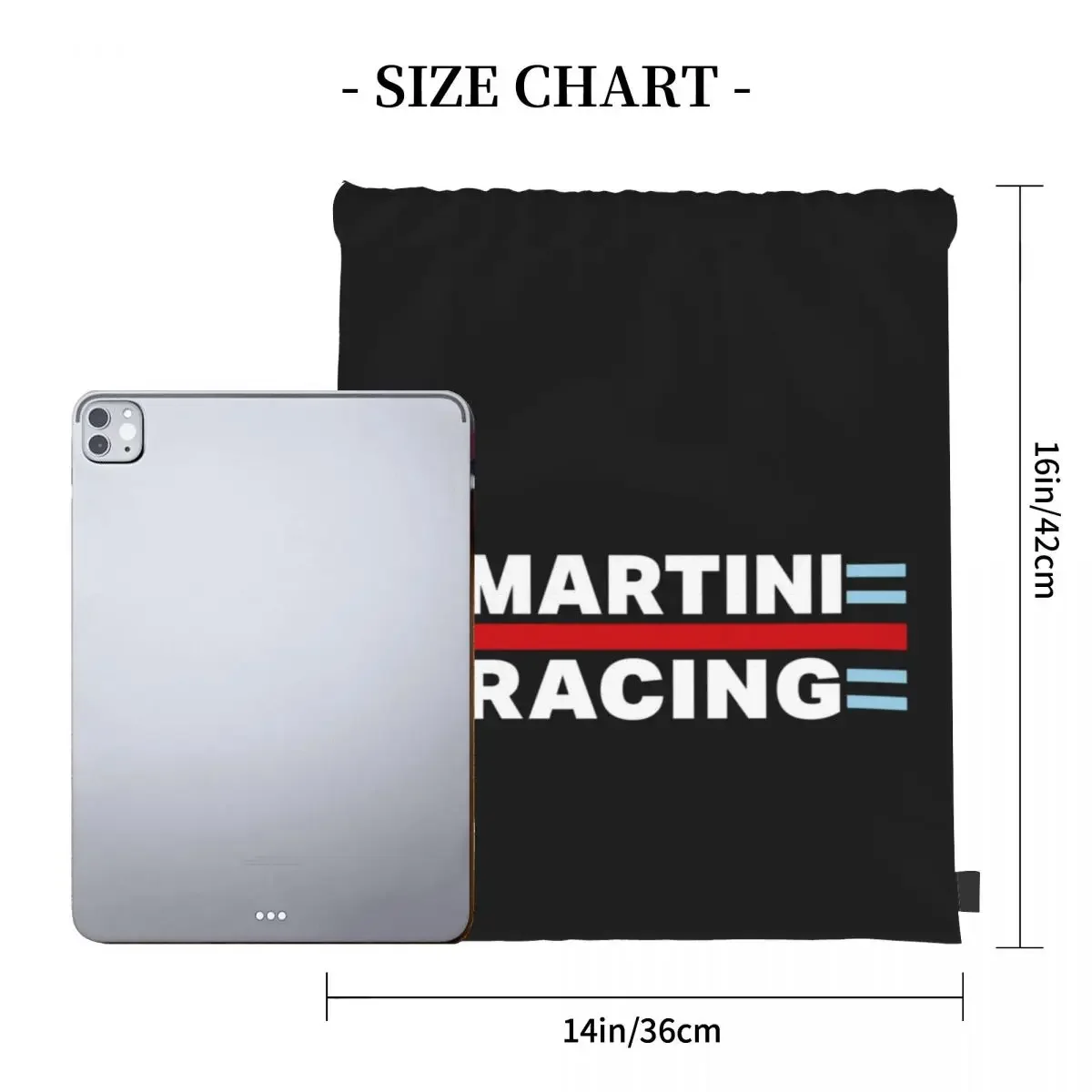 Martini Racing Backpacks Casual Portable Drawstring Bags Drawstring Bundle Pocket Sports Bag BookBag For Man Woman Students