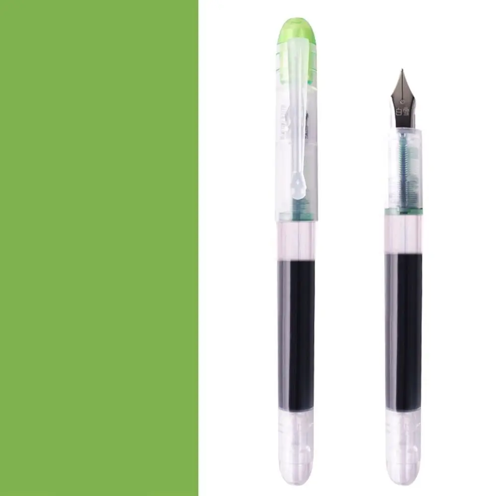 Large Capacity Fountain Pen F Nib Quick-Drying Writing Ink Pens 0.5mm Multi-Color Straight Liquid Pen School Supplies