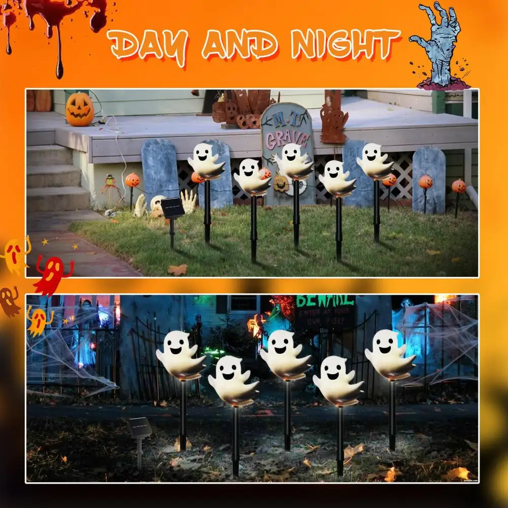 

Solar Halloween Light Solar Panel Halloween Light Spooky Solar Halloween Ghost Pathway Lights Weather-resistant 3d Outdoor Stake
