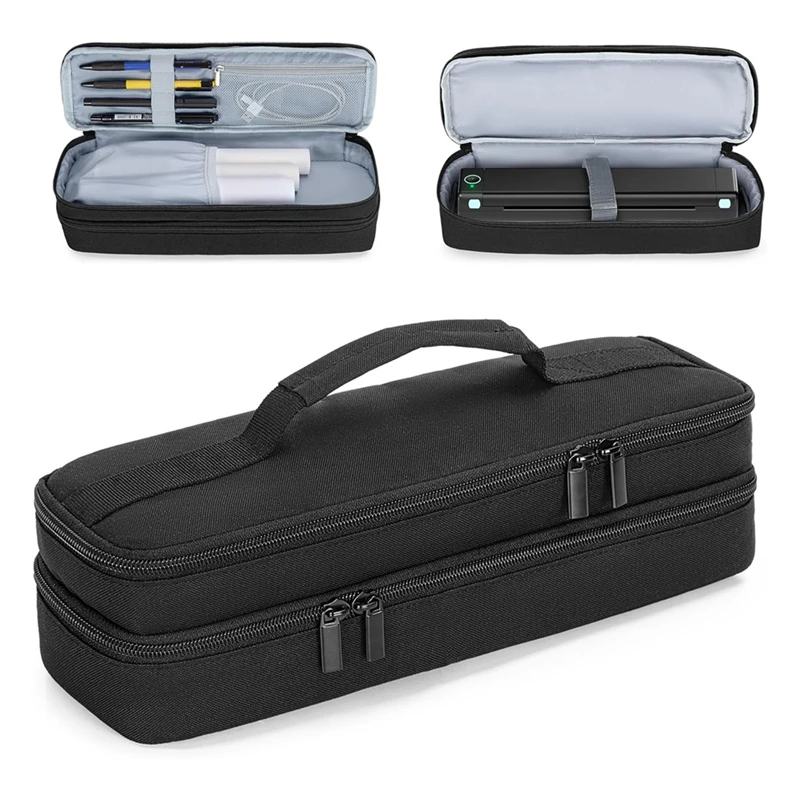 ABHG-Portable Printer Case For Phomemo M08F, Itari M832, JADENS, Aixiqee, MUNBYN Double-Layers Mobile Printer Storage Bag