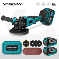 YOFIDRA 125mm Brushless Angle Grinder 3 Gears Cordless Grinding Machine Cutting Woodworking Tool Fit For Makita 18V Battery Pin