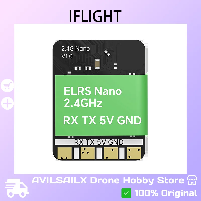 

Мини-приемник FPV IFLIGHT ELRS Nano — 2,4 ГГц/900 МГц для гоночных дронов