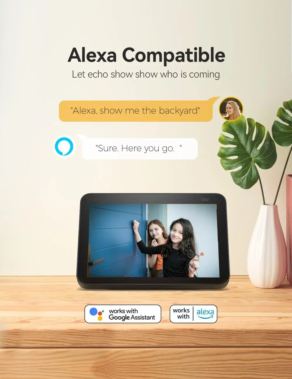 WiFi Outdoor Camera with Solar Panel 1920*1080 Battery Security Cameras Motion Detection Night Vision Alexa Only Event Recording