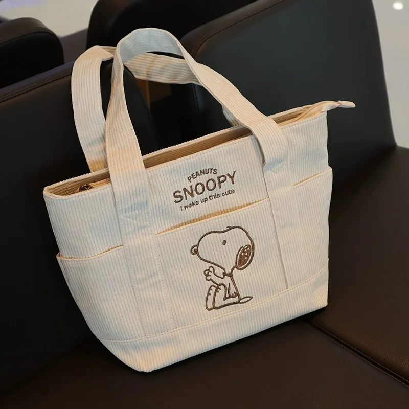 Cute Cartoon Corduroy Handbag Fashion and Casual Multi functional Large Capacity Handbag