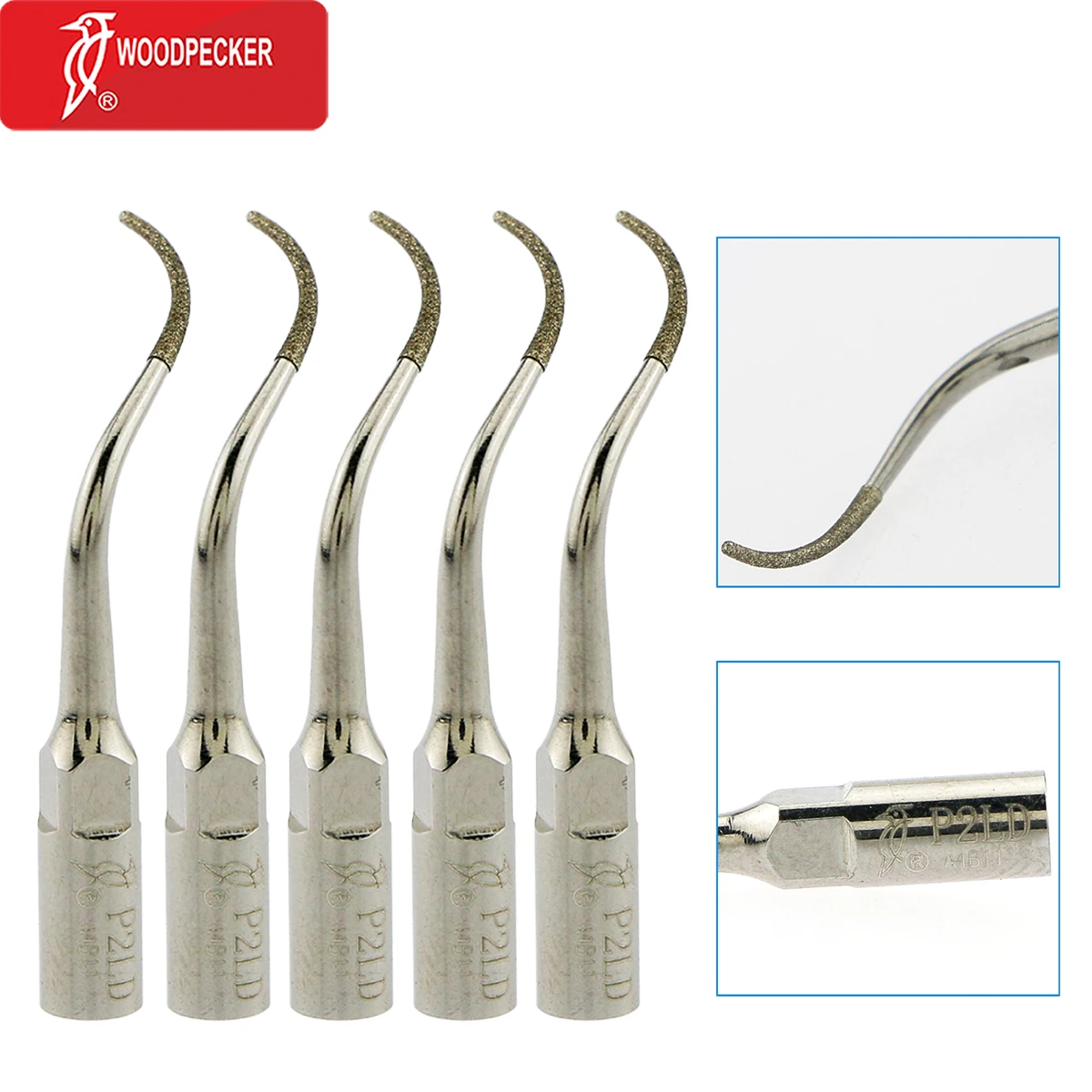 

Woodpecker Dental Ultrasonic Piezo Scaler LED Handpiece DIamond coated Tips P2LD fits EMS