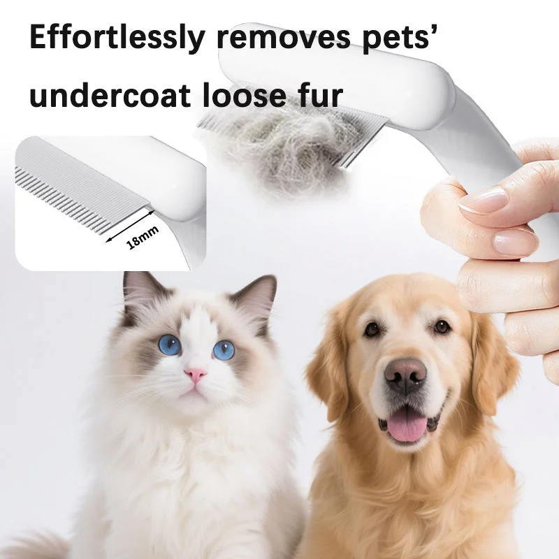 3-in-1 Pet Grooming Comb Deshedding Brush Detangling Rake for Cats And Dogs - Hair Thinning Loose Fur Removal Grooming Tool
