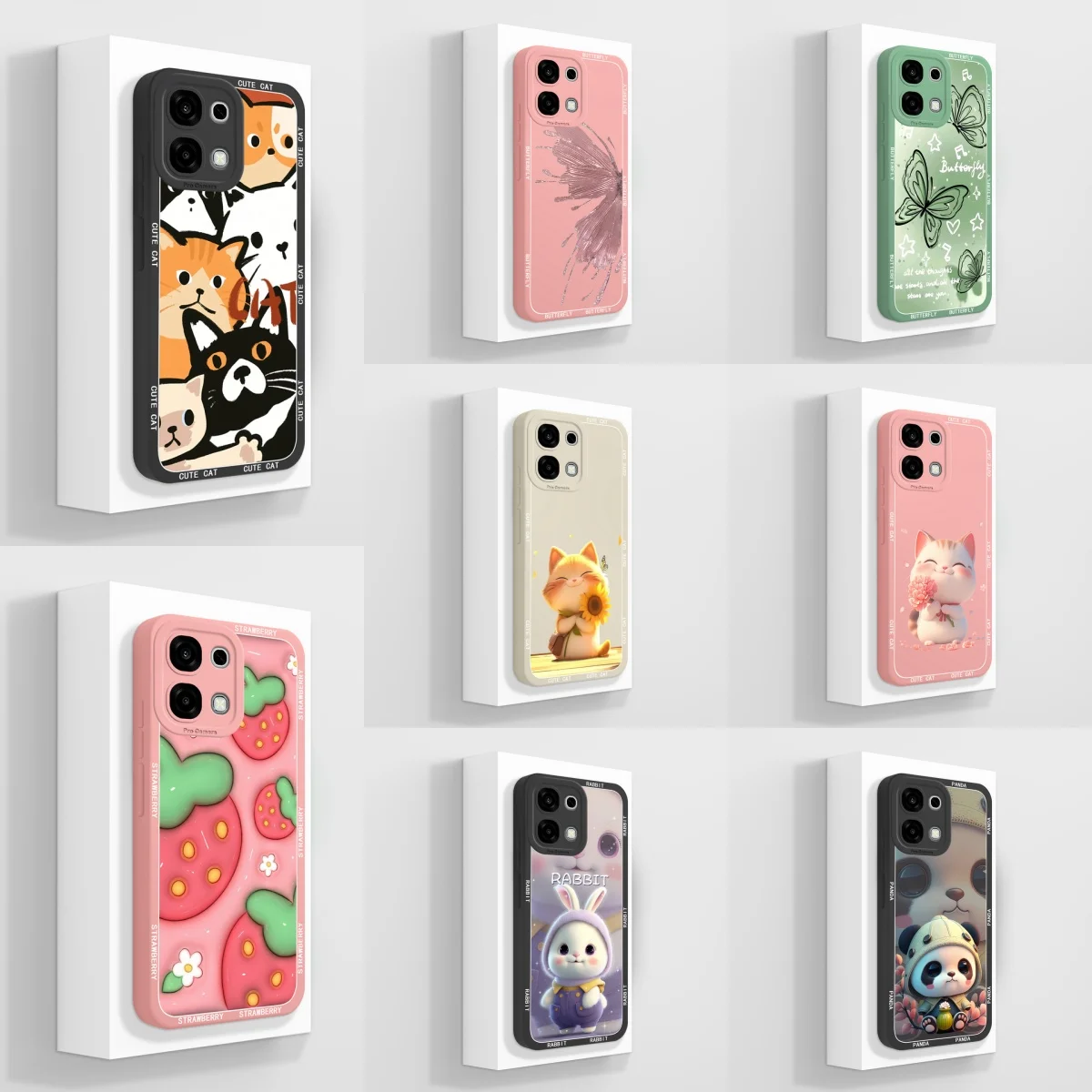 حافظة لهاتف OPPO A6 A6 Pro على شكل فراشة فراولة قطة مقاومة للسقوط من السيليكون السائل غطاء بسيط لهاتف oppo A6 A6Pro Funda #1