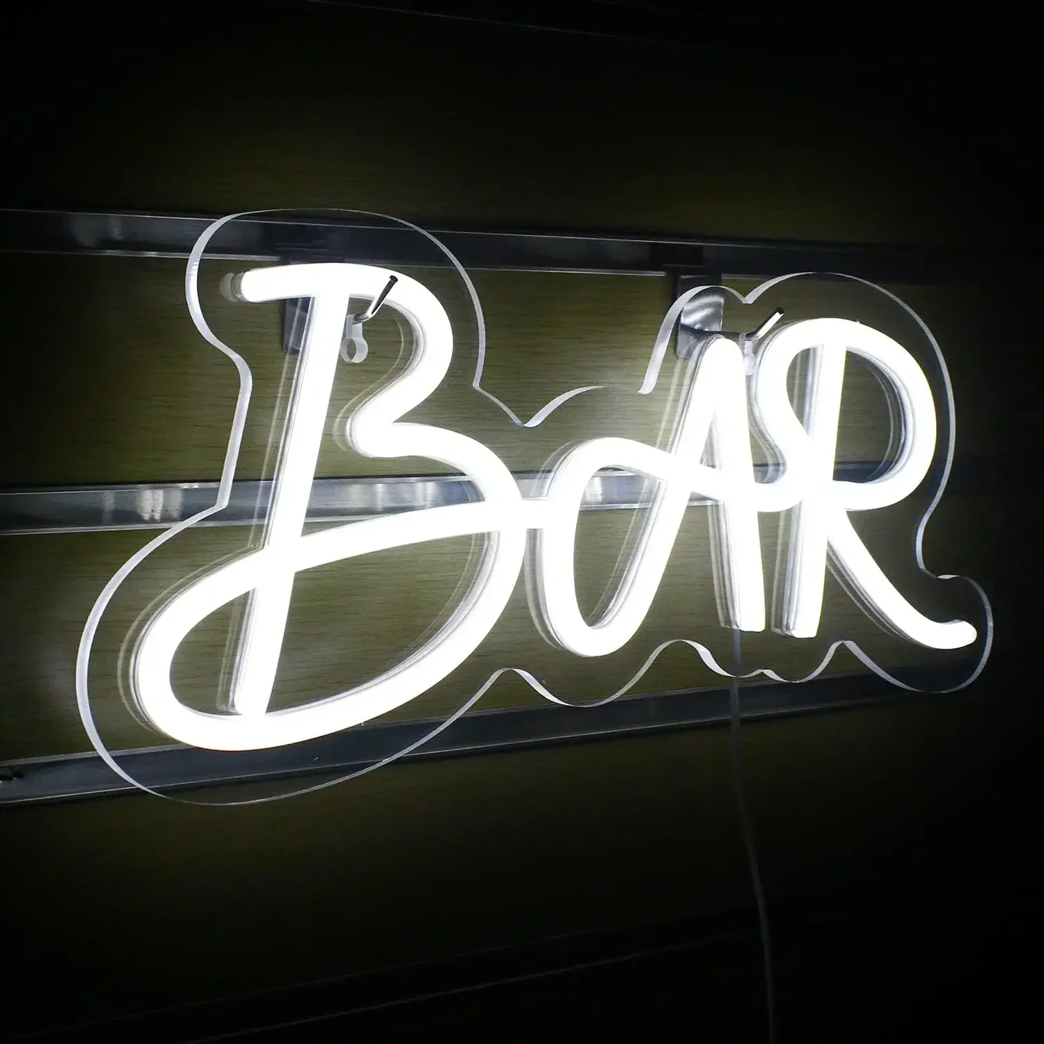 Bar Neon Sign LED Wall Art USB Powered Script Glow Lamp Pub Theme Decor Home Counter Commercial Shop Cafe Restaurant Party Light