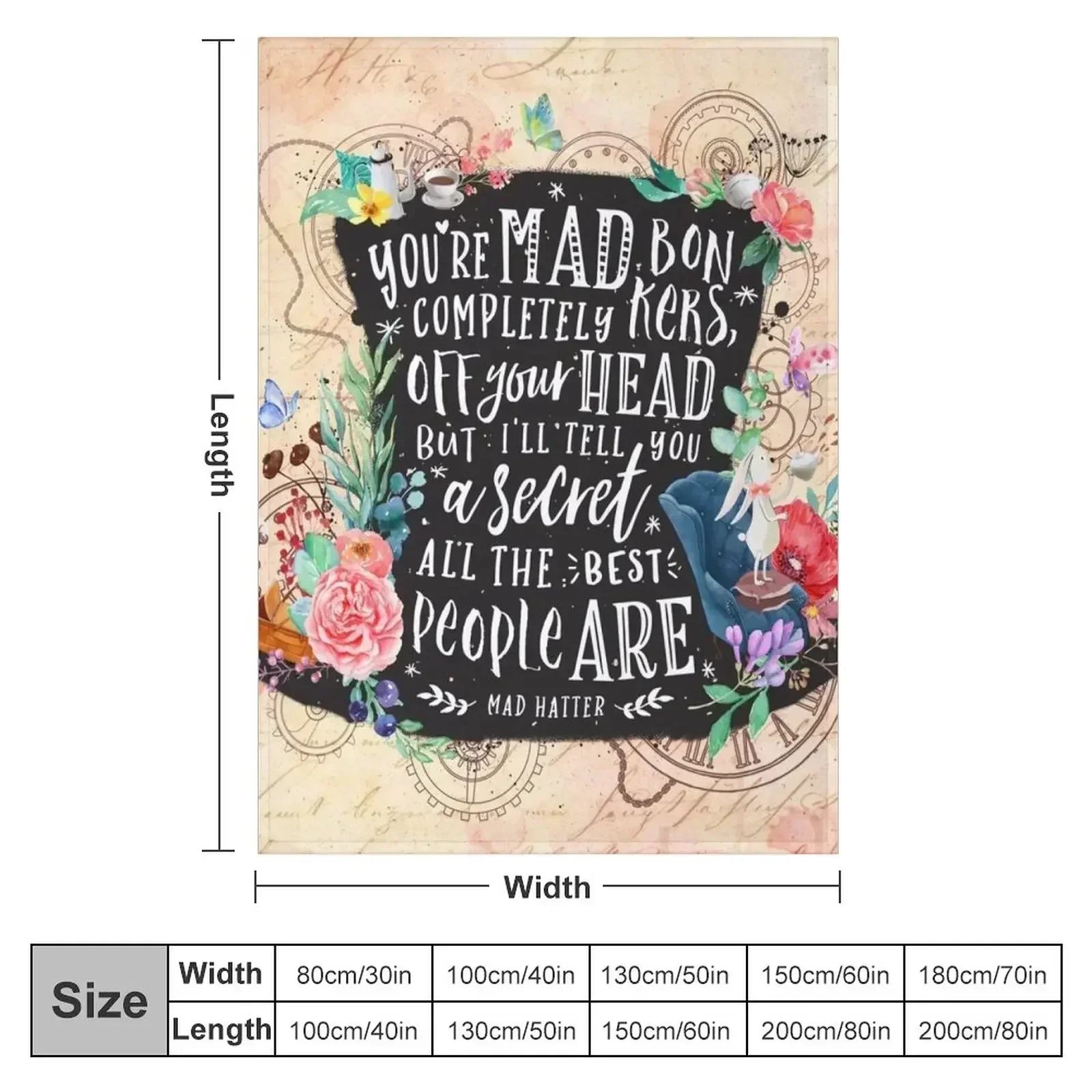 Mad Hatter Throw Blanket valentine gift ideas blankets and throws halloween For Baby Hair funny gift Blankets