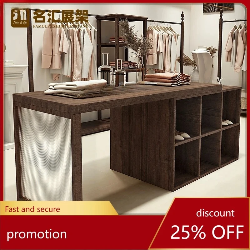 Solid Wood Table Placed in the Middle of Light Retro Zhongdao Display Stand Acrylic Display Stand
