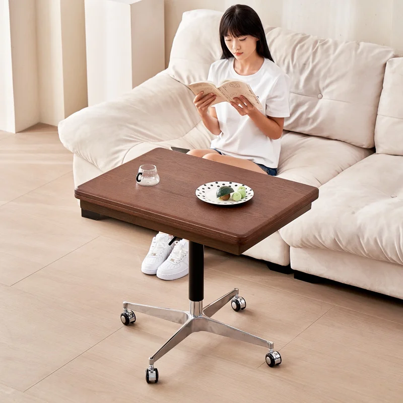 

Lifting coffee table dining table dual-purpose two-in-one mobile sofa side table