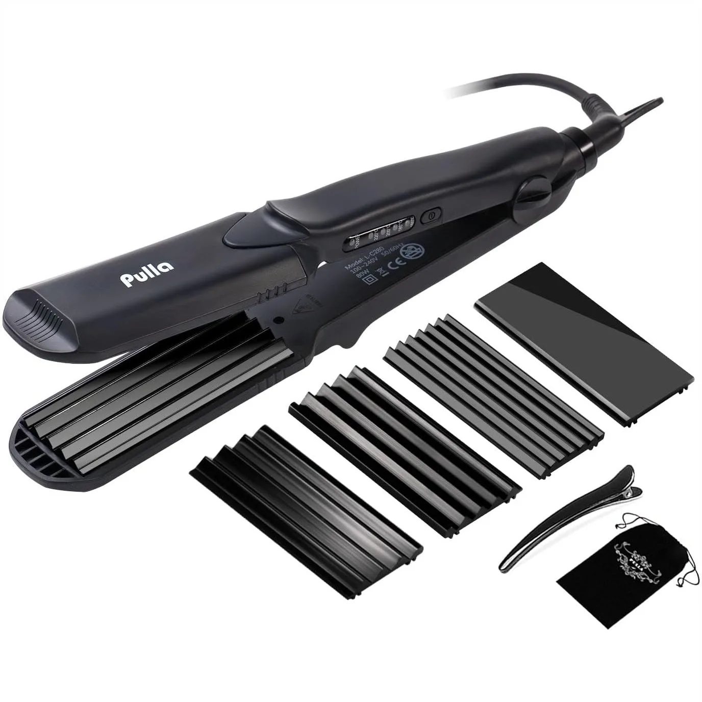 

4 in 1 Hair Straightener and Crimper - Tourmaline Ceramic Flat Iron with Adjustable Temperature 320-430°F for All Hair Types