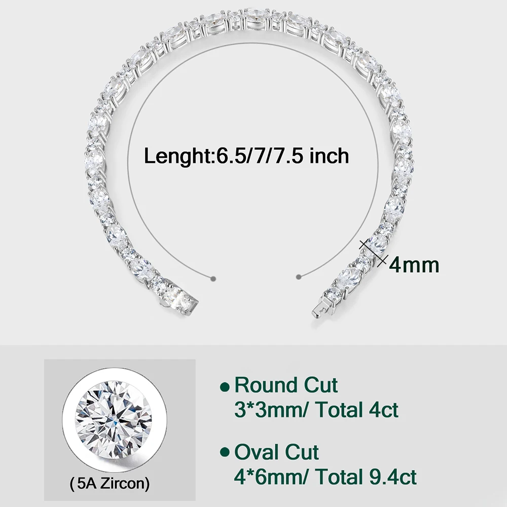 APIR Oval & Round Cut 5A Cubic Zirconia Tennis Bracelet for Women 925 Sterling Silver Daily Stackable Bracelets Fine Jewelry view 4