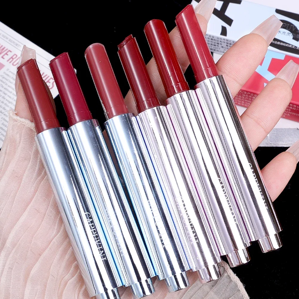 Waterproof Non-stick Cup Solid Lip Gloss Colour Rendering Long Lasting Moisturizing Watery Nude Red Lipstick Pen Makeup Cosmetic