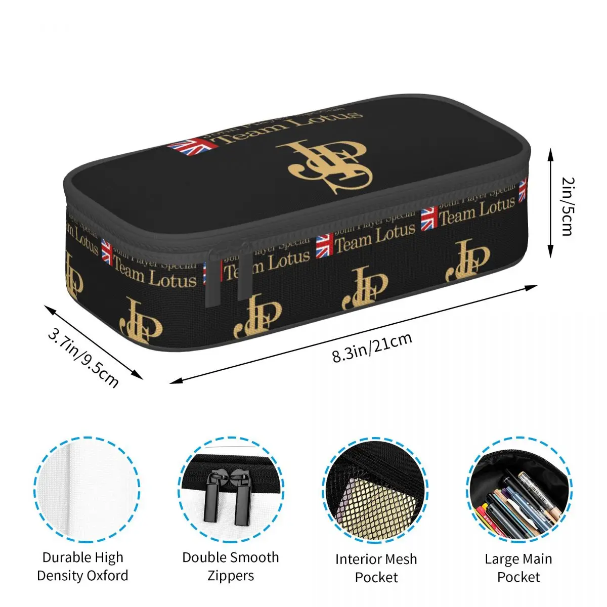 JPS John Player Special Team Pencil Case for Studen Gifts Pen Box Pencil Bag Stationery Supplies Pen Holder Bag