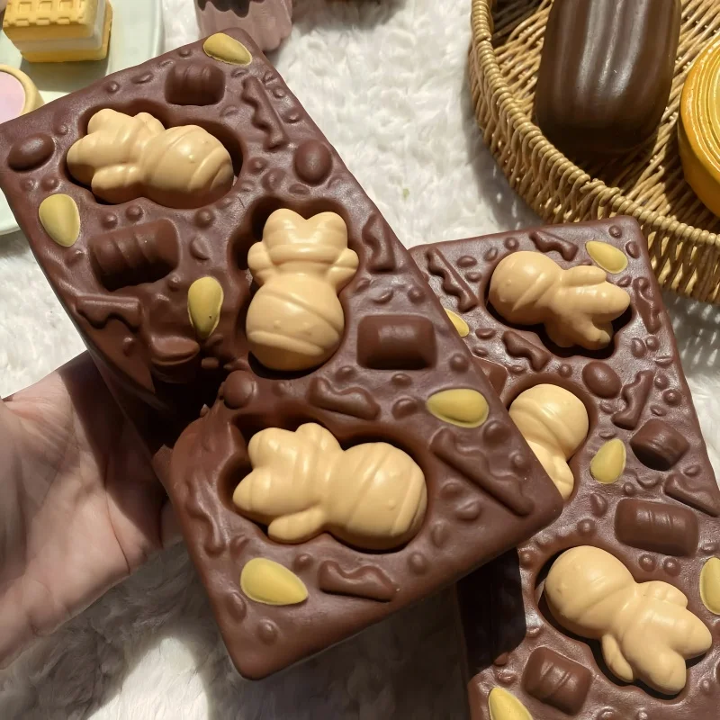 Chocolate Bar Squishy Slow Rising Milk Chocolate Squeeze Toy Slow Rebound Food Fidget Toy Stress Release Relax Cute Toys