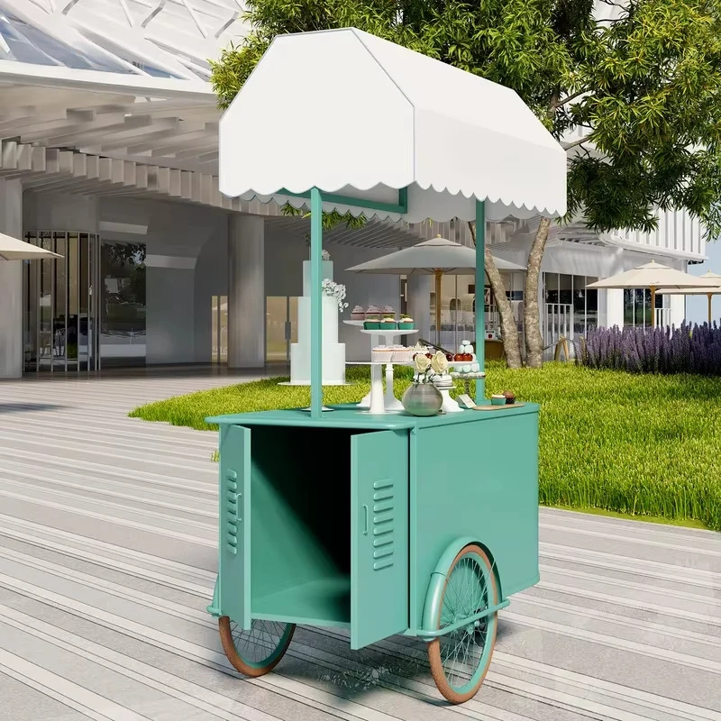 Night Mobile Commercial Square Market Stall Cart Outdoor Snack Cart