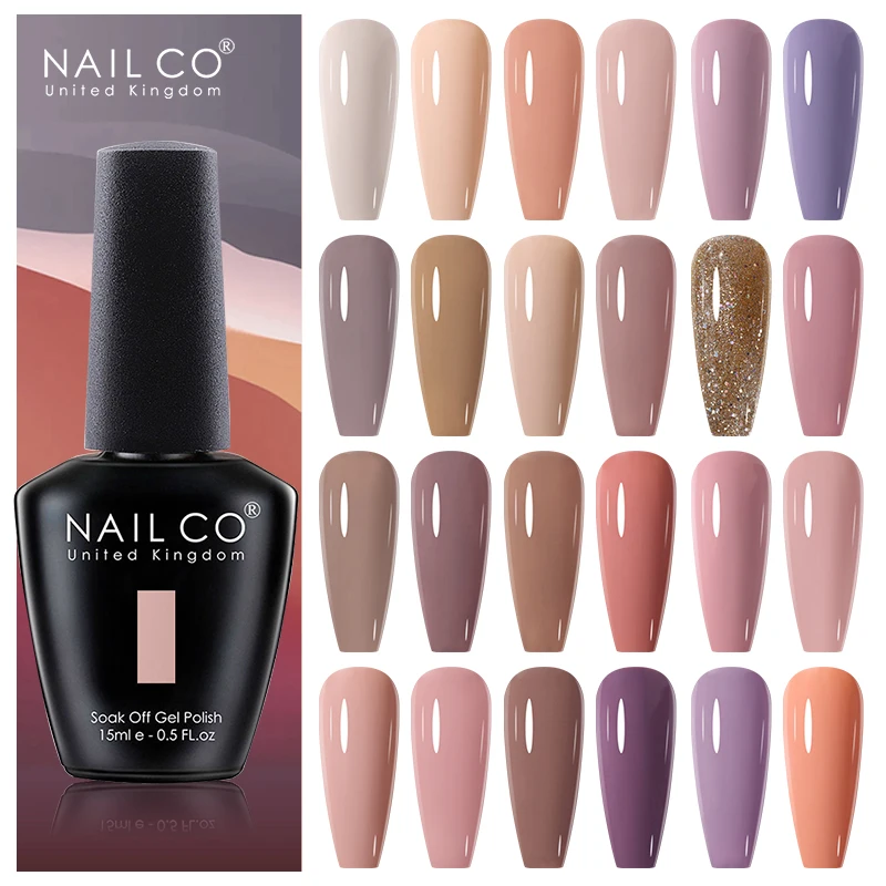 NAILCO 15 مللي جيل للأظافر البولندية الشتاء عارية الألوان الهجين الأحمر الوردي هلام الورنيش مانيكير UV هلام طلاء الأظافر قاعدة علوية LED رسومات أظافر #1