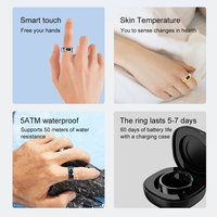 Smart Ring R08 Blood Oxygen Pressure Health Monitor 5ATM Waterproof Health and Sleep Monitor With Charging Case for Phone