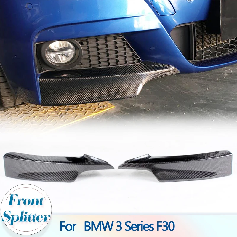 3 Series Carbon Fiber Front Bumper Splitters Lip Flaps for BMW F30 M Sport Sedan 4 Door 2013-2017 325i 328i 335i Splitters FRP