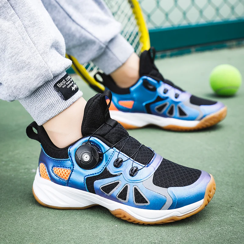 Professional Kid Girls Badminton Sport Shoes Pink Blue Boys Athletic Volleyball Training Sneakers Non-slip Table Tennis Shoes