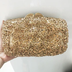 Luxury Green/Silver/Gold Crystal Evening Bag Rhinestones Wedding Clutches Ladies Party Purse Diamond Girls Dinner Prom Handbags