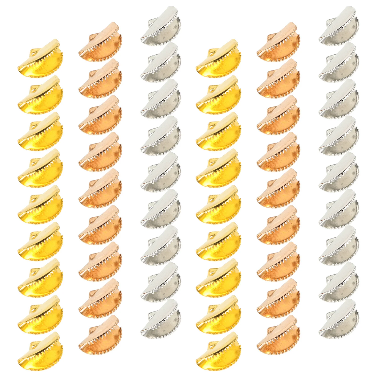 150 قطعة مشبك شرابة الحبل ينتهي نصف أبازيم مستديرة لصنع المجوهرات النتائج اكسسوارات Diy بها بنفسك الحرفية مشبك معدني السحابة