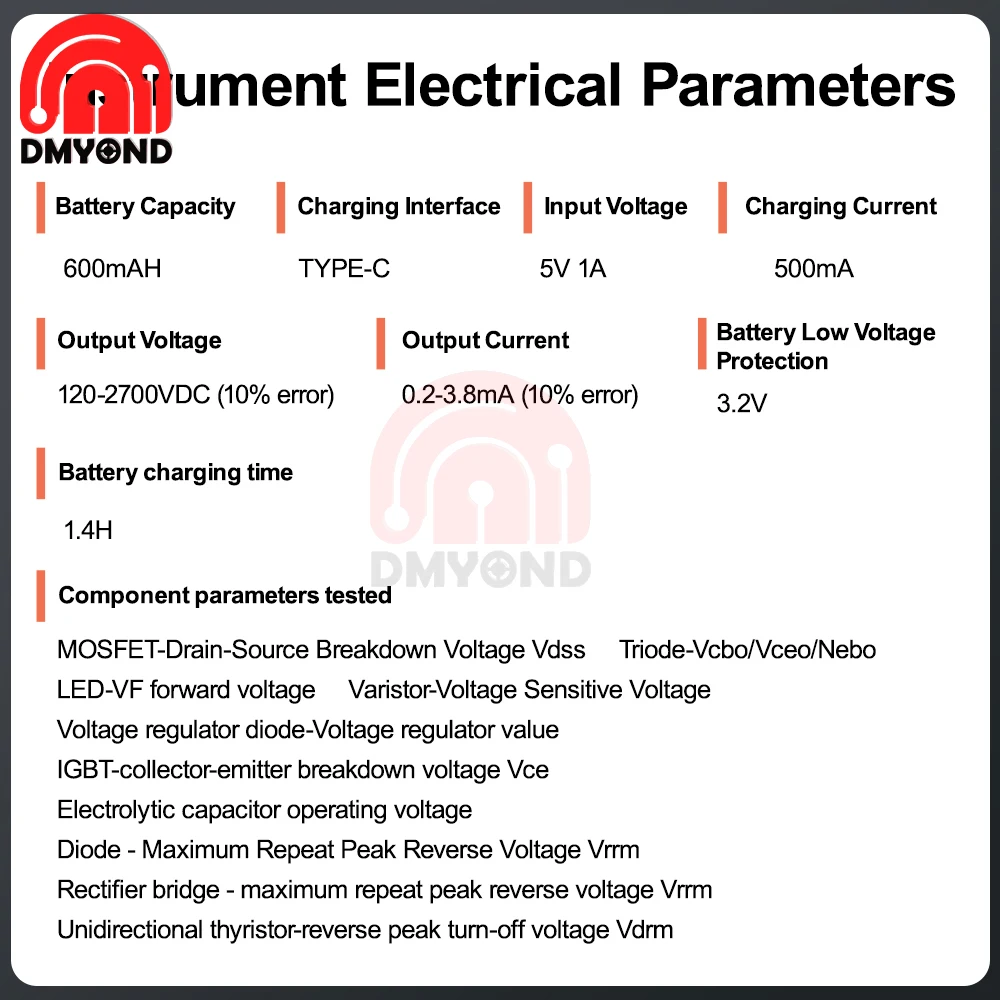 120-2700V IGBT Voltage Tester Diode MOS Triode LED Back-light Voltage Capability Testing Tool Transistor Withstand Voltage Teste