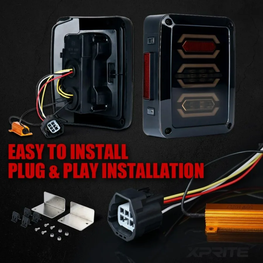 أضواء خلفية LED متوافقة مع جيب رانجلر JK JKU 20072018 المصابيح الخلفية الخلفية مع إشارة الانعطاف احتياطية ضوء الفرامل التوصيل اللعب الدخان